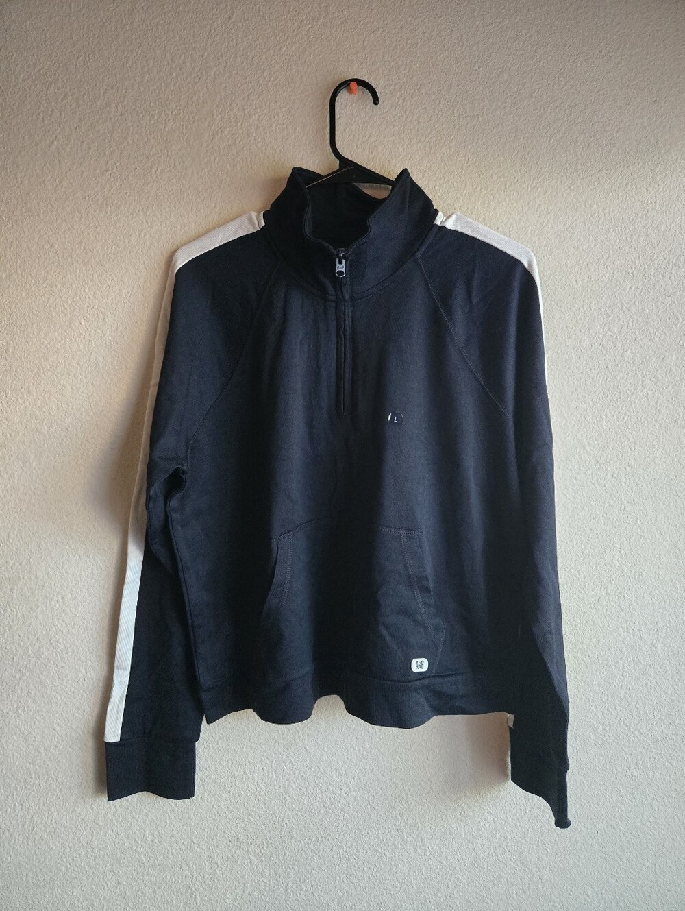 Abercrombie & Fitch Half-Zip Sweater with White Shoulder Stripes